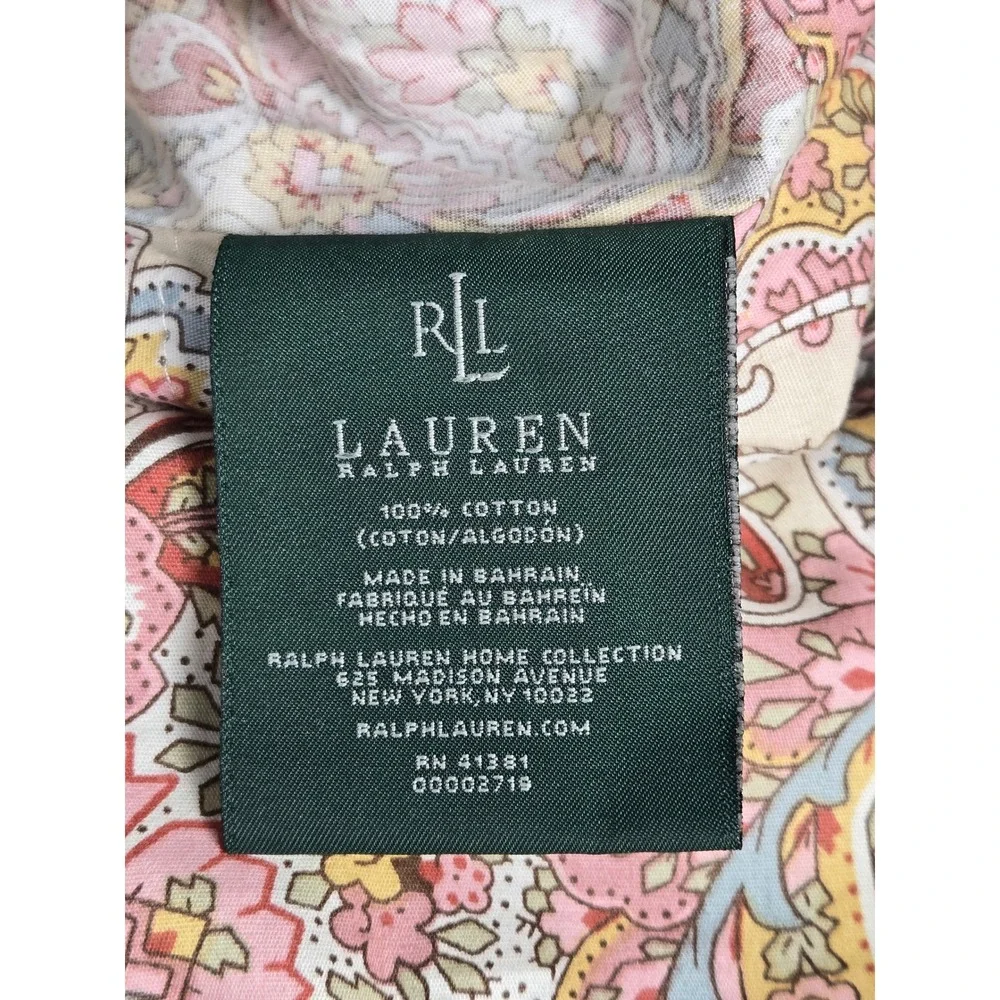 Lauren Ralph Lauren 100% Cotton Pillow Shams Floral Paisley Romantic Cottagecore